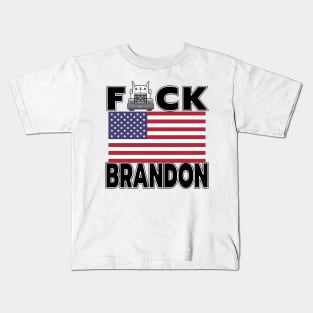 F-CK BRANDON FREEDOM CONVOY - TRUCKERS FOR FREEDOM - USA FREEDOM CONVOY 2022 TRUCKERS BLACK LETTERS Kids T-Shirt